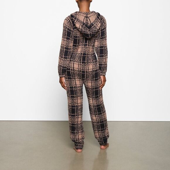 Skims Cozy Knit onesie Jumpsuit in plaid M - Picture 5 of 13